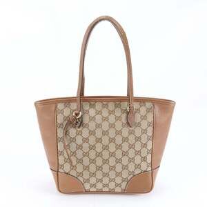 Gucci GG Canvas Bree 353119 Leather Tote Bag Shoulder Handbag Brown Women's